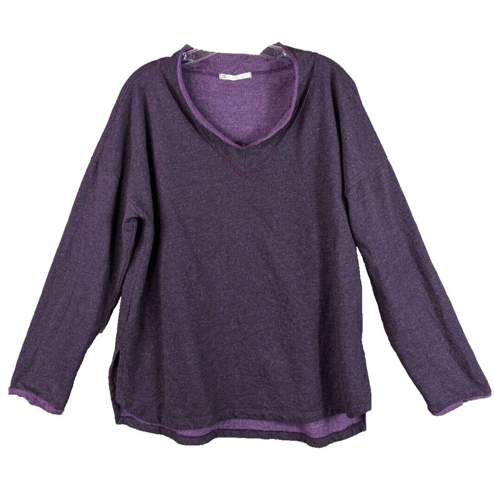 Karma Purple V-Neck Long Sleeve Blouse